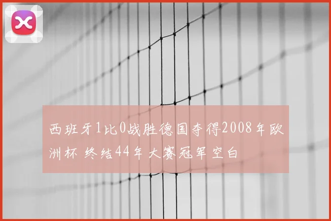 西班牙1比0战胜德国夺得2008年欧洲杯 终结44年大赛冠军空白
